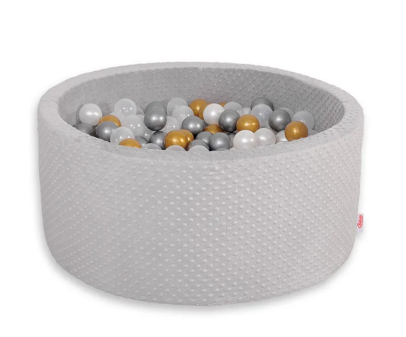 Suchy Basen Minky H-40 cm Piłkami 200SZT.- Jasnoszary TUM-TUM