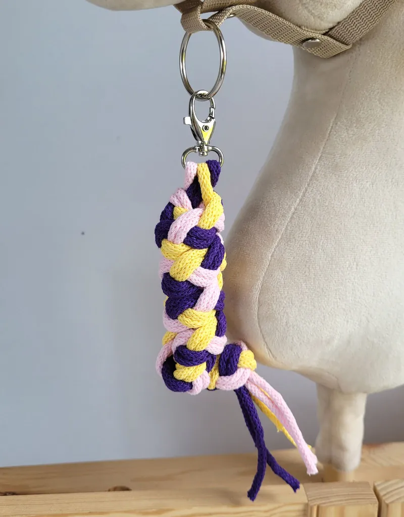 Uwiąz Dla Konia Hobby Horse Pleciony Ze Sznurka Jasny Róż/ TUM-TUM - Żółty