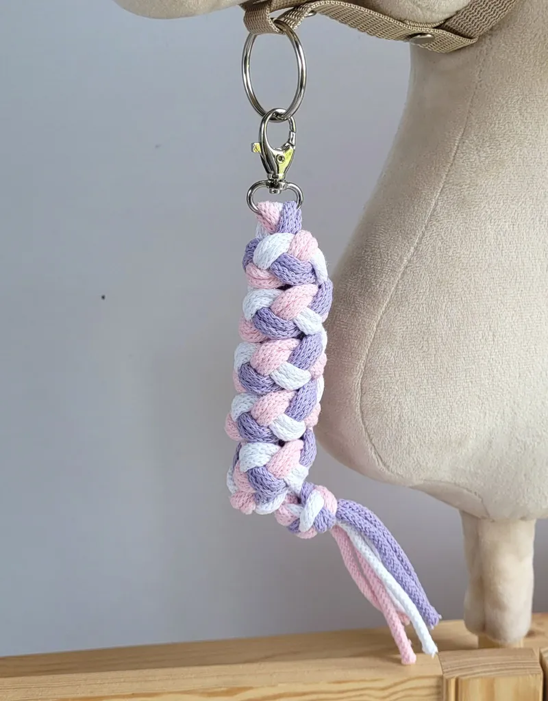 Uwiąz Dla Konia Hobby Horse Pleciony Ze Sznurka Jasny Róż/ TUM-TUM - Biały