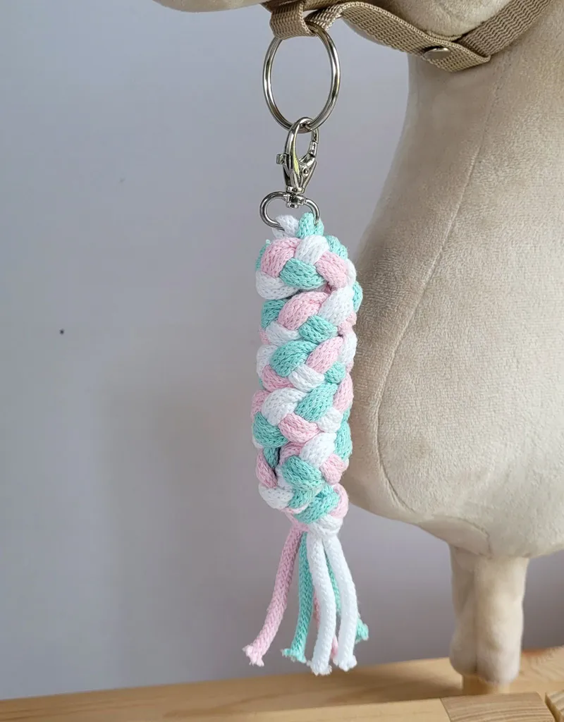 Uwiąz Dla Konia Hobby Horse Pleciony Ze Sznurka Jasny Róż/ TUM-TUM - Biały