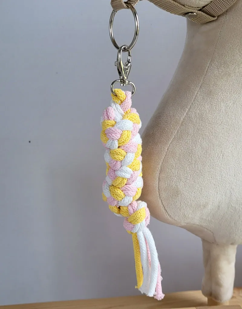 Uwiąz Dla Konia Hobby Horse Pleciony Ze Sznurka Jasny Róż/ TUM-TUM - Biały