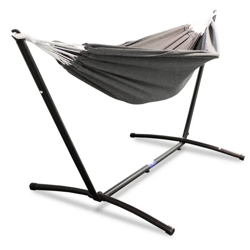 Hamak Ogrodowy Na Stelażu GARDIVA EIDER 270 x 110 x 110 cm - Antracytowy