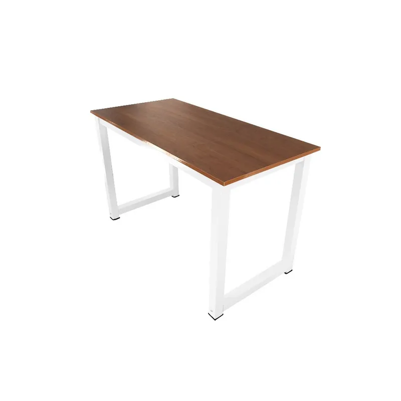 Biurko Loftowe Biało Brązowe Metalowe Nogi MEBLIVA Rular 120 x 60 cm
