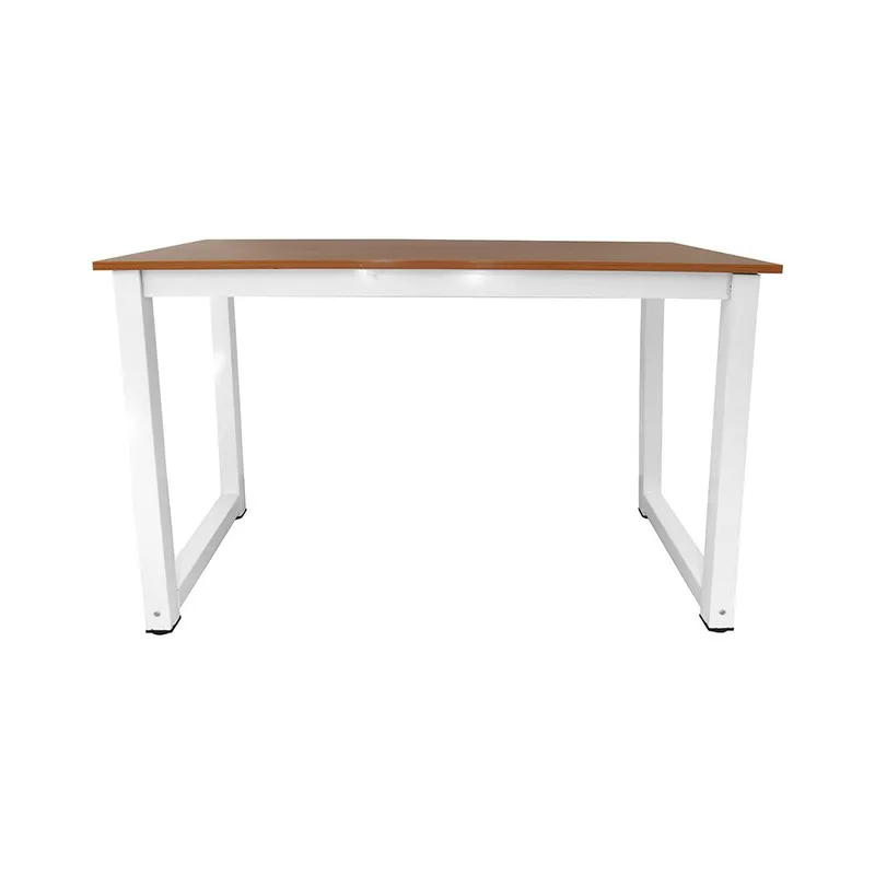 Biurko Loftowe Biało Brązowe Metalowe Nogi MEBLIVA Rular 120 x 60 cm