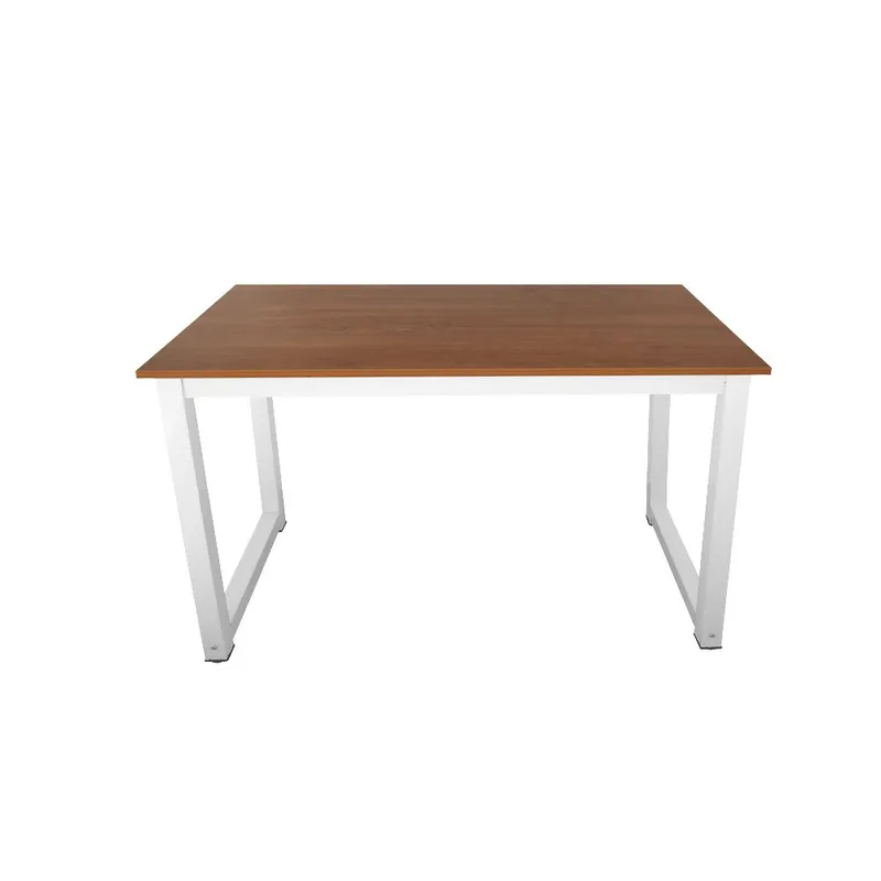 Biurko Loftowe Biało Brązowe Metalowe Nogi MEBLIVA Rular 120 x 60 cm