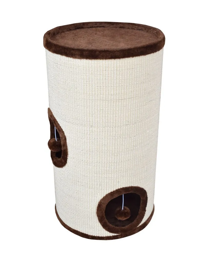 Drapak Tuba Dla Kota 3 Poziomy 3 Okienka Sizal ZOOJOY 70 cm - Brązowy