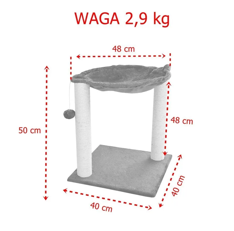 Legowisko Hamak Dla Kota Z Drapakiem Pluszowe ZOOJOY 40 x 40 cm - Brązowe