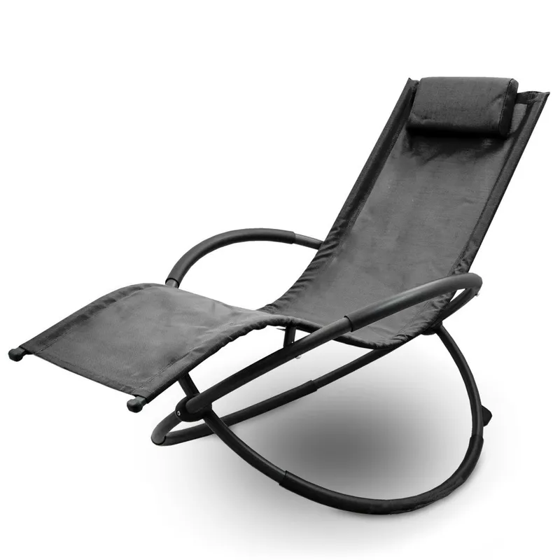 Leżak Ogrodowy Bujany Stalowy GARDIVA Lunden 37 cm - Czarny