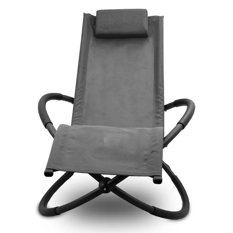 Leżak Ogrodowy Bujany Stalowy GARDIVA Lunden 37 cm - Czarny