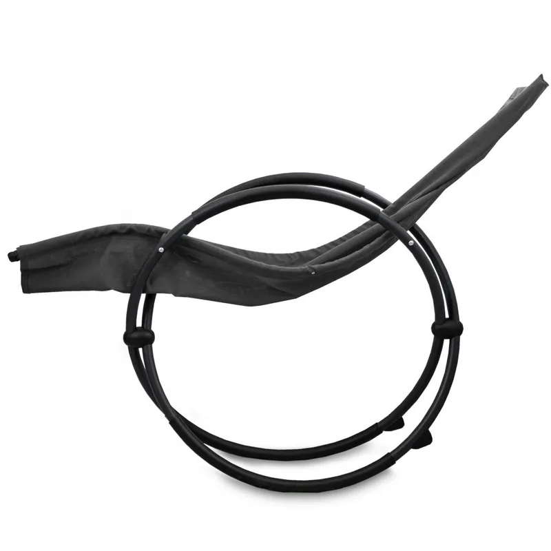 Leżak Ogrodowy Bujany Stalowy GARDIVA Lunden 37 cm - Czarny