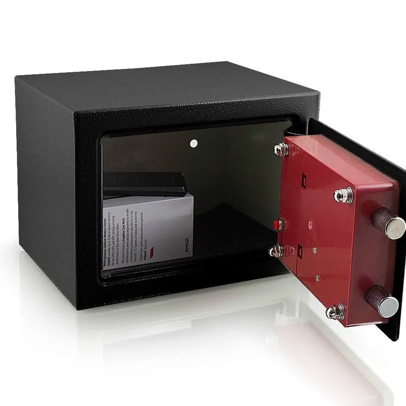 Sejf Elektroniczny Stalowy Kompaktowy SELLTEO Rimini 23 x 17 x 17 cm - Czarny
