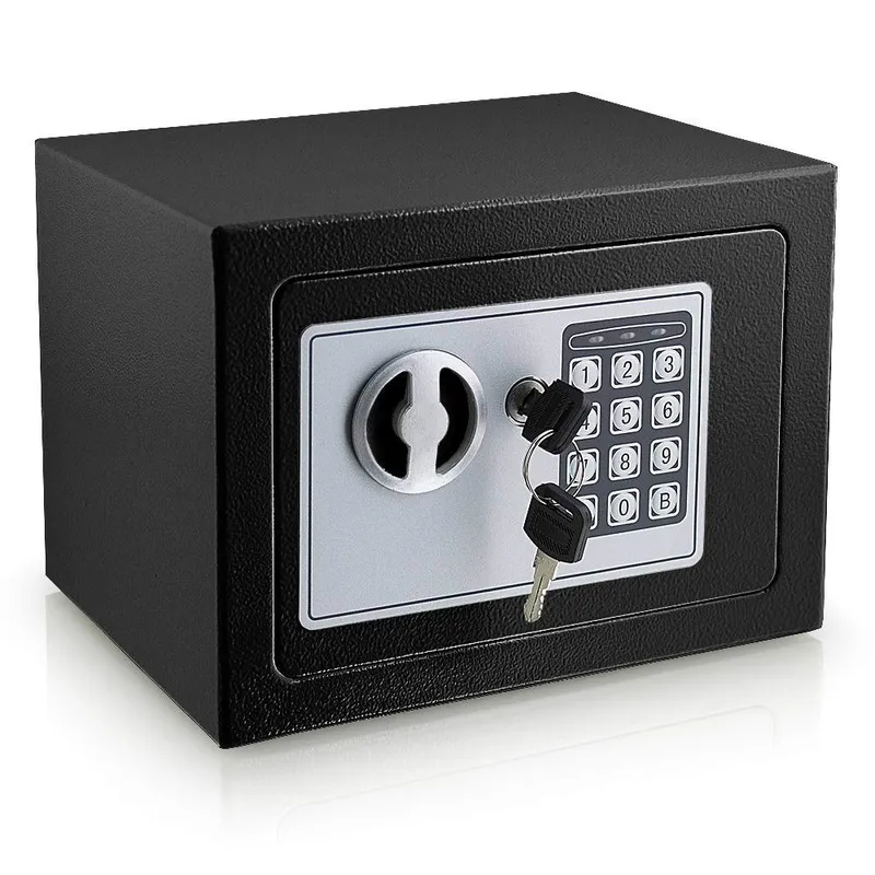 Sejf Elektroniczny Stalowy Kompaktowy SELLTEO Rimini 23 x 17 x 17 cm - Czarny
