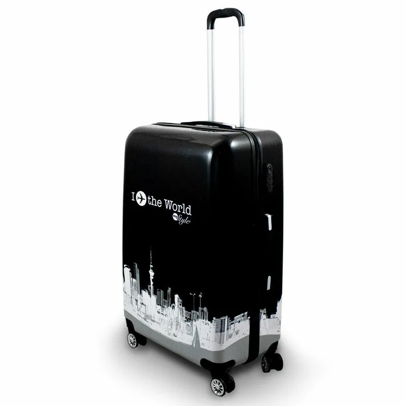 Zestaw Walizek Poliwęglanowych Czarno Białe MOVEMANIA Lonar 77 x 53 x 30 cm