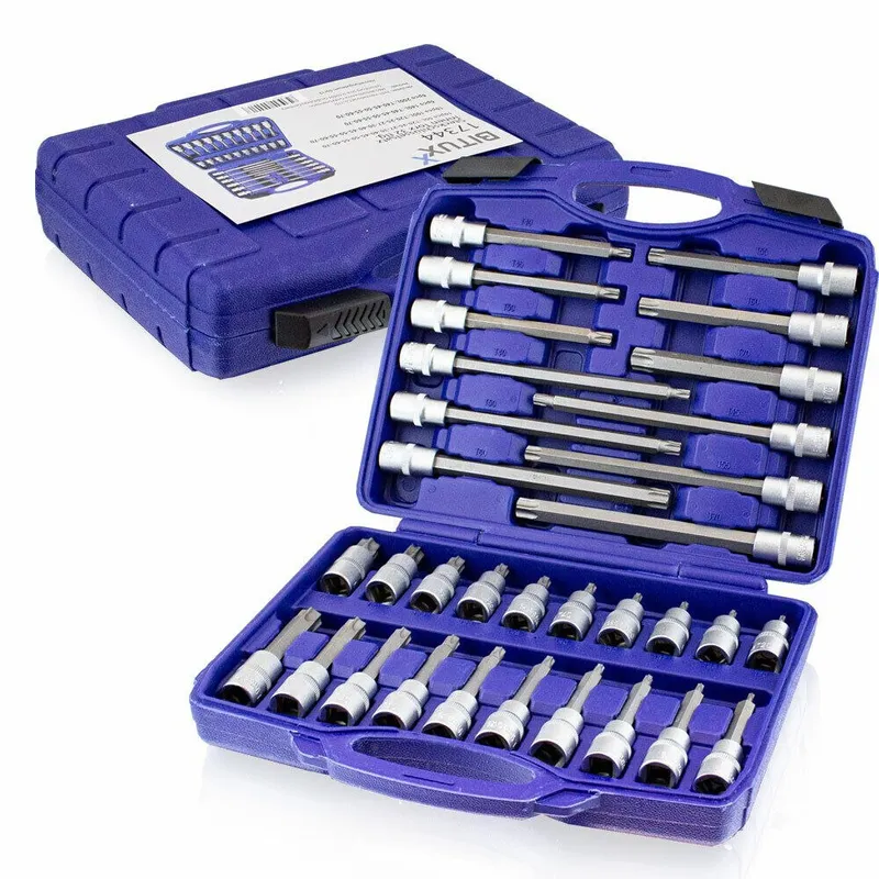 Zestaw Kluczy Nasadowych TORX Stalowy W Walizce 32 el SELLTEO Solid