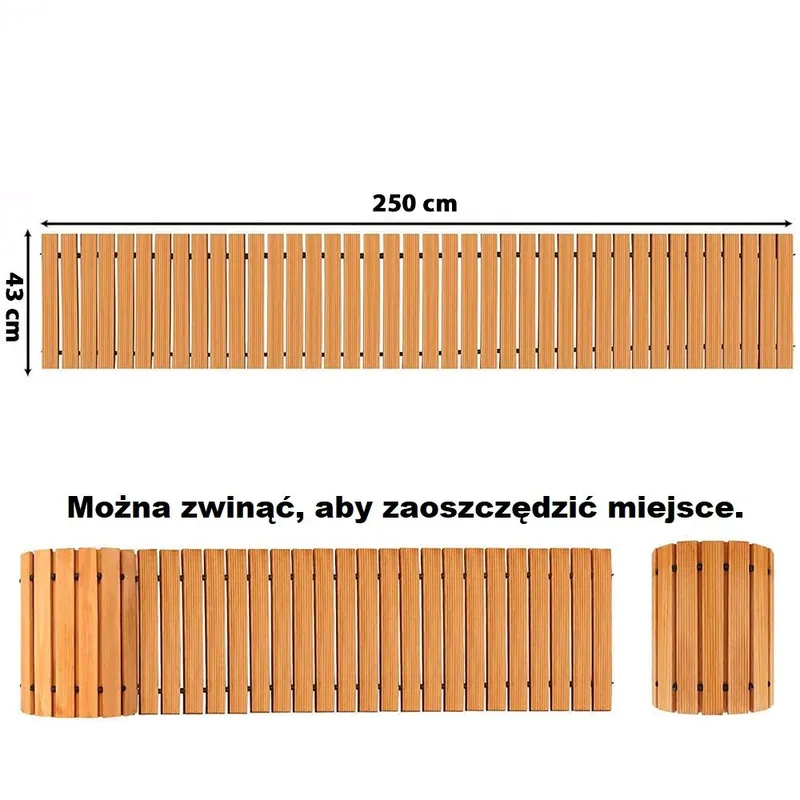 Ścieżka Ogrodowa Przenośna Z Drewna Cedrowego Antypoślizgowa GARDIVA Rave