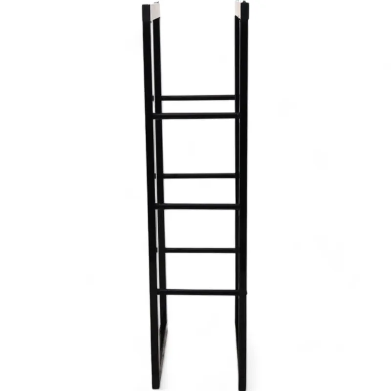 Stojak Na Drewno Kominkowe Stalowy SELLTEO Cedar 40 x 25 x 100 cm - Czarny