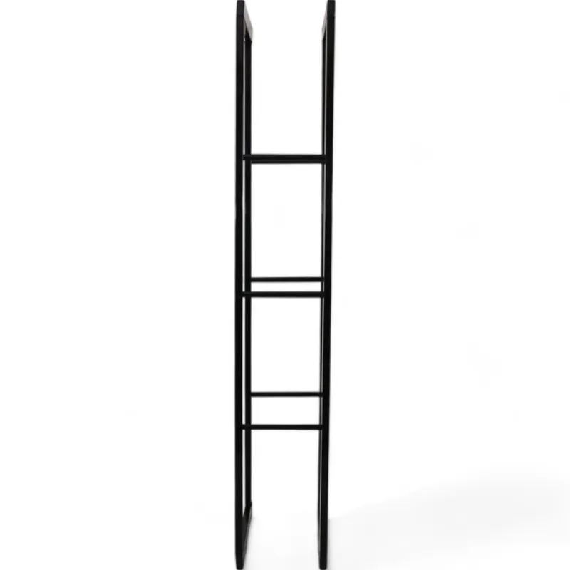 Stojak Na Drewno Kominkowe Stalowy Czarny Mat SELLTEO Cedar 40 x 25 x 150 cm