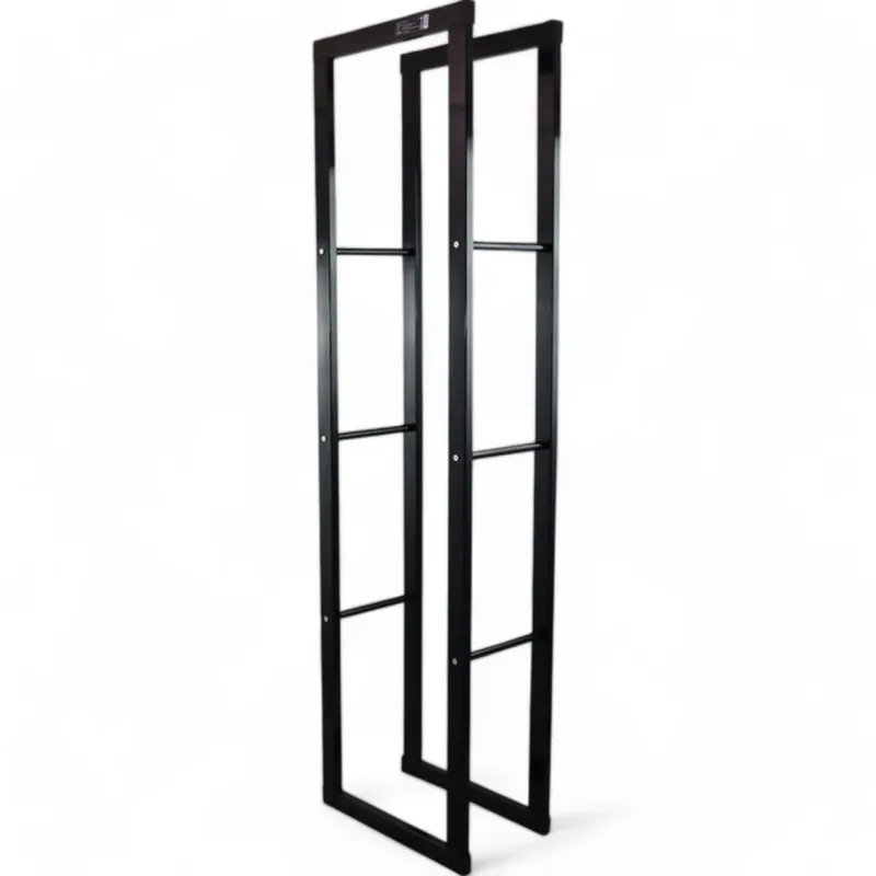 Stojak Na Drewno Kominkowe Stalowy Czarny Mat SELLTEO Cedar 40 x 25 x 150 cm