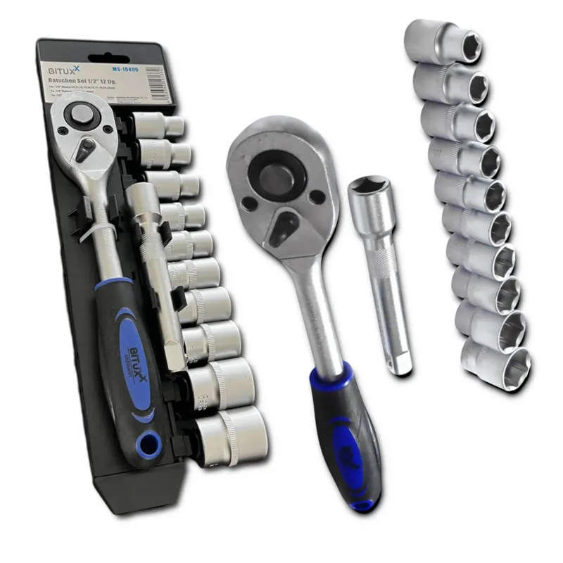 Zestaw Narzędzi 12w1 Grzechotka 1/2 Cala Nasadki 10-24 mm SELLTEO Way