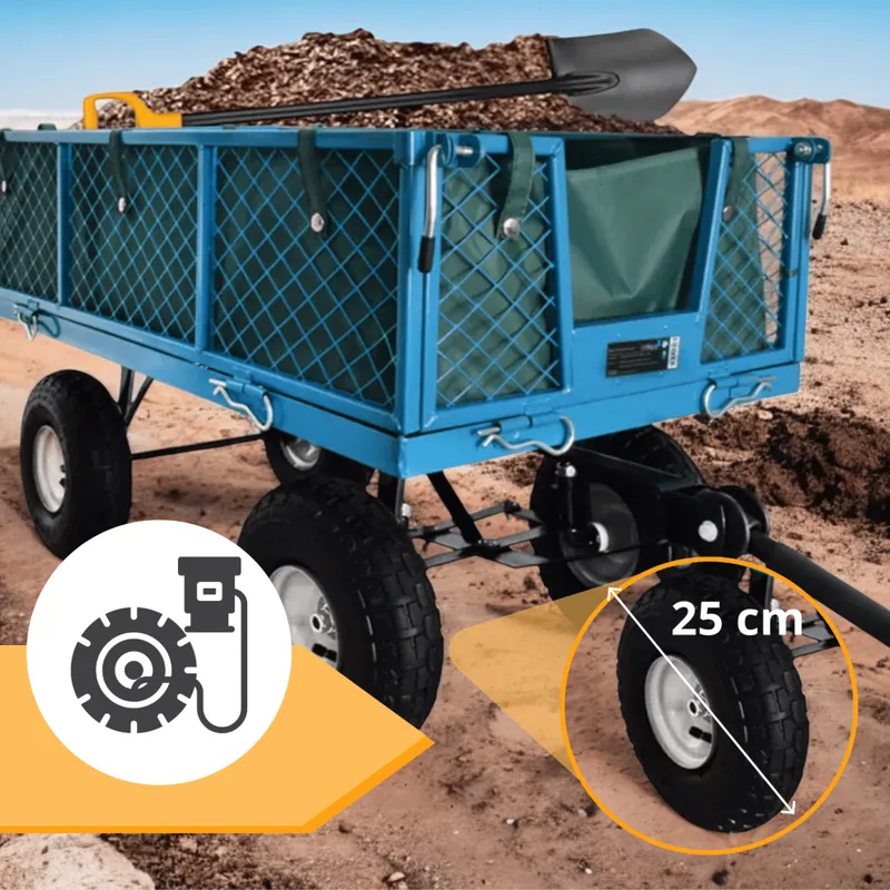 Wózek Ogrodowy Transportowy Stalowy 300 kg SELLTEO Trento 107 x 57 x 15 cm