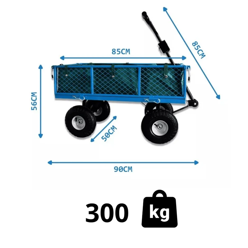 Wózek Ogrodowy Transportowy Stalowy 300 kg SELLTEO Trento 107 x 57 x 15 cm