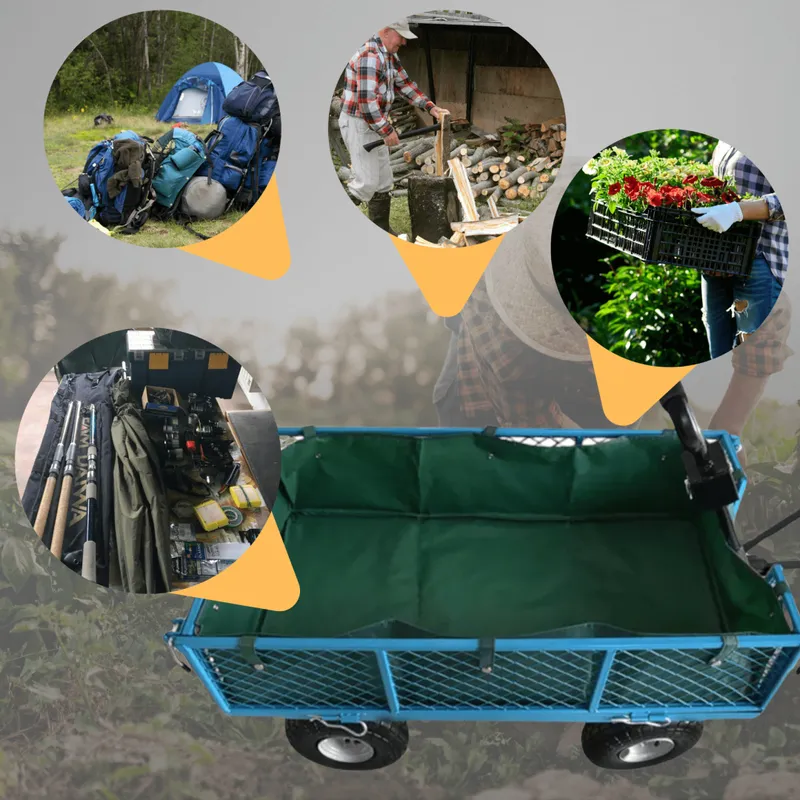Wózek Ogrodowy Transportowy Stalowy 300 kg SELLTEO Trento 107 x 57 x 15 cm