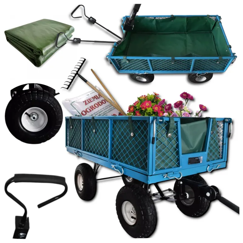 Wózek Ogrodowy Transportowy Stalowy 300 kg SELLTEO Trento 107 x 57 x 15 cm