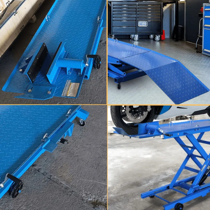 Podnośnik Motocyklowy Platformowy 364 kg Rampa SELLTEO Prato 140 x 49 cm