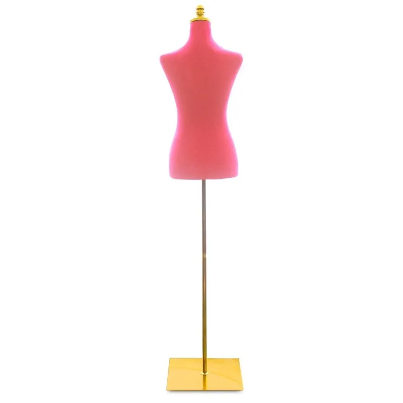 Manekin Krawiecki Regulowany 170 Do 190 cm Welur SELLTEO Wide - Różowy