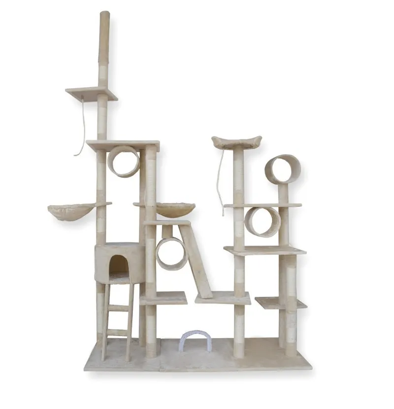 Drapak Dla Kota XXL 9 Poziomów Hamak Tuba Domek ZOOJOY 255 cm - Beżowy