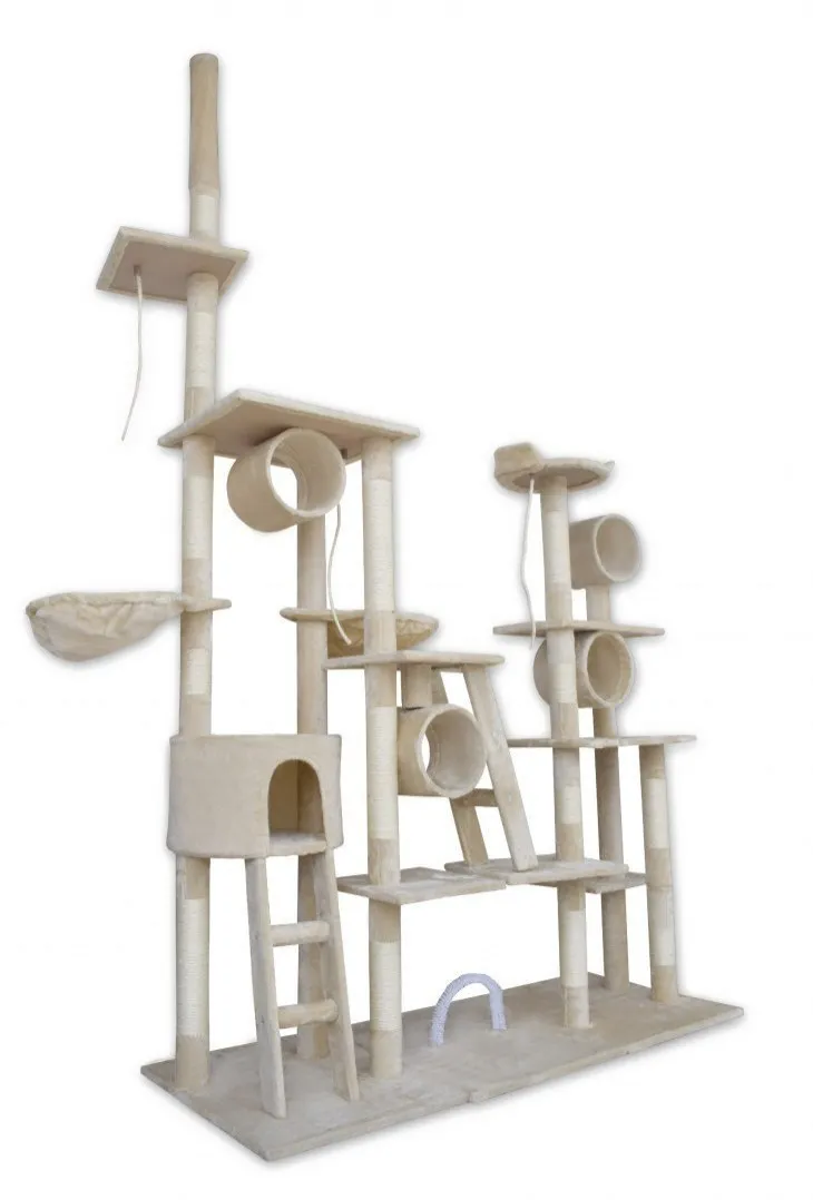 Drapak Dla Kota XXL 9 Poziomów Hamak Tuba Domek ZOOJOY 255 cm - Beżowy