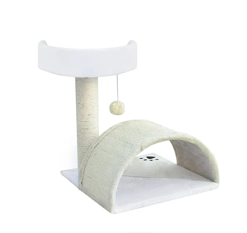 Drapak Dla Kota Mały Hamak Budka Słupek ZOOJOY 43 cm - Beżowy
