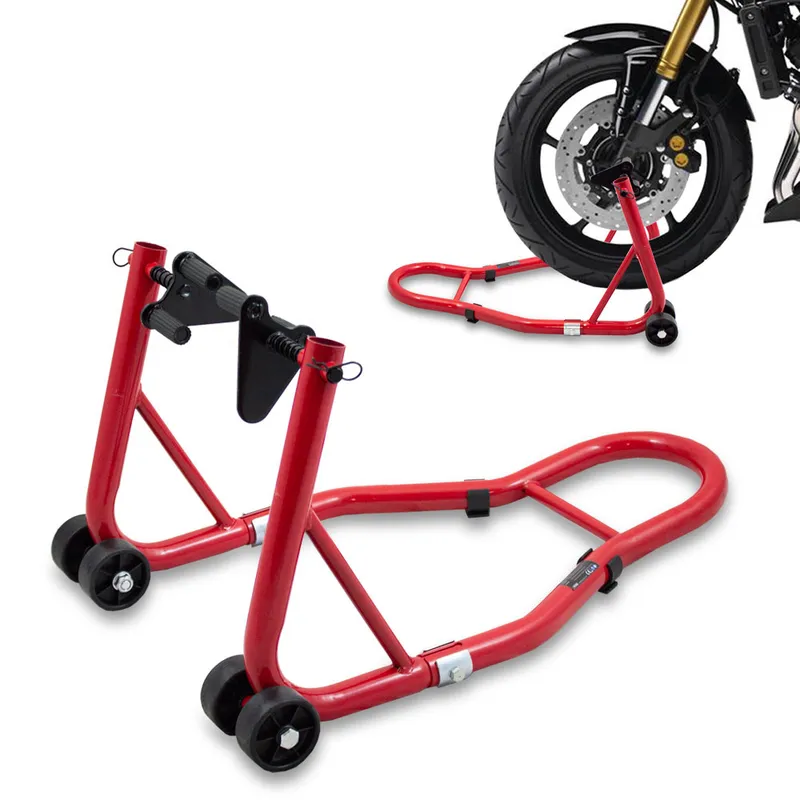 Stojak Motocyklowy Stalowy 250 kg SELLTEO Unit 68 x 46 x 35 cm - Czerwony