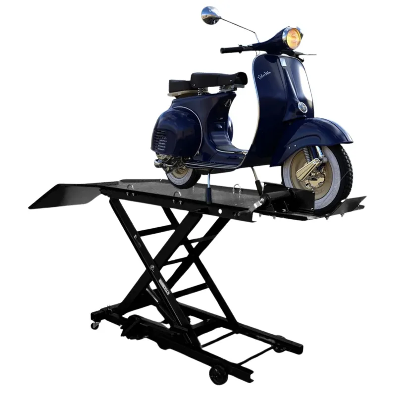 Hydrauliczny Podnośnik Nożycowy Do Motocykli 360 kg Z Rampą SELLTEO Coil