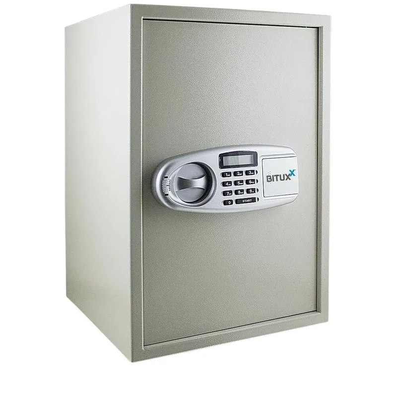 Sejf Elektroniczny Domowy Jasnoszary Stalowy SELLTEO Rimini 52 cm