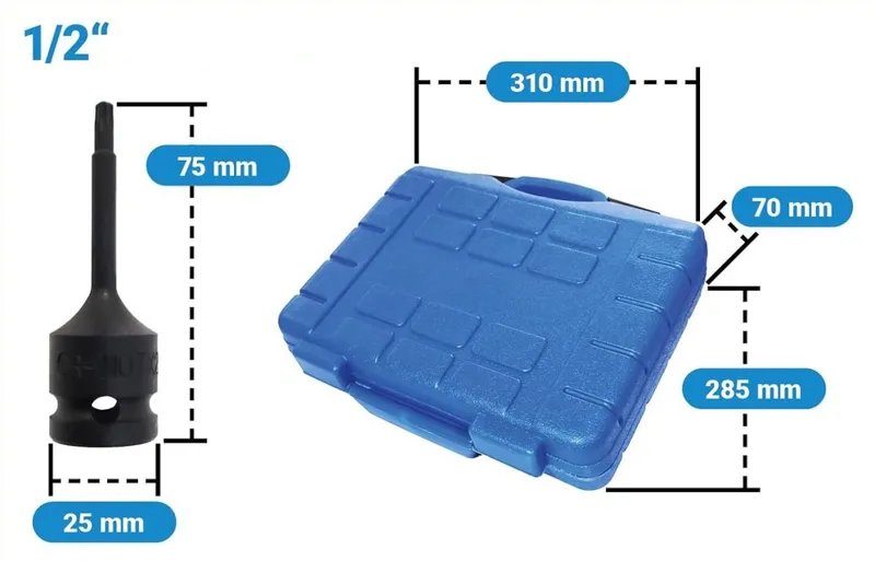 Nasadki Udarowe 26 szt Torx Spline Sześciokąt W Walizce SELLTEO Well