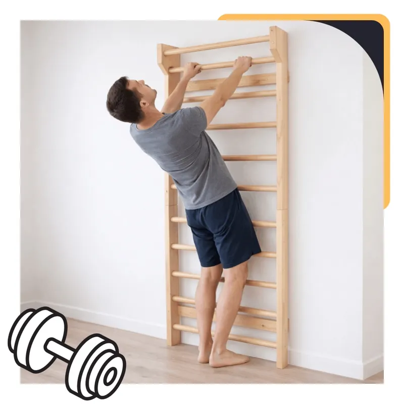 Drabinka Gimnastyczna Z Drążkiem Rehabilitacyjna MOVEMANIA Denia 195 cm