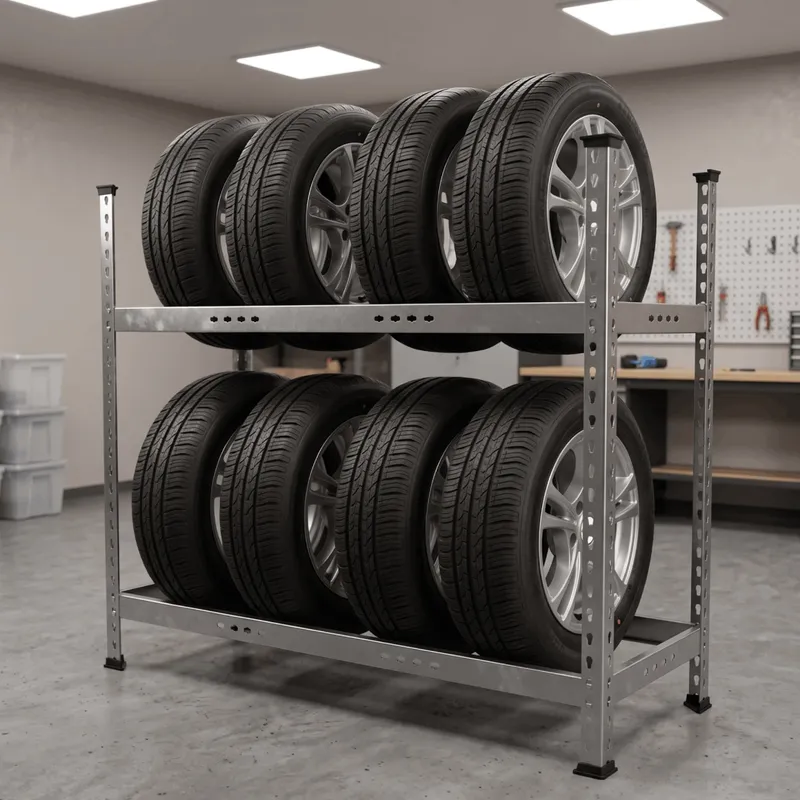 Regał Na Opony Garażowy Metalowy MEBLIVA Trento 120 x 47 x 102 cm