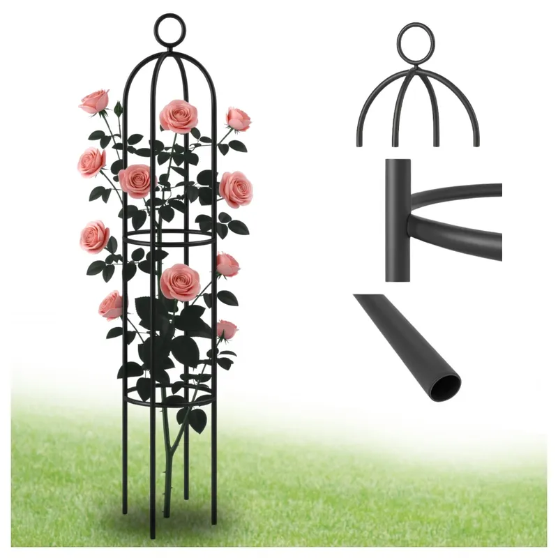 Pergola Ogrodowa Metalowa Na Róże GARDIVA Erlan 150 cm - Czarna