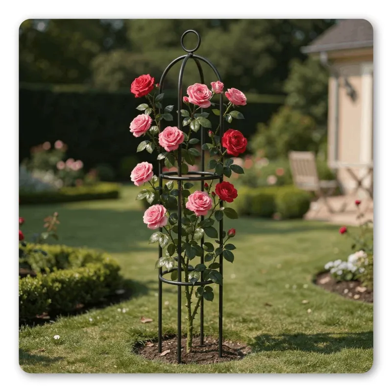 Pergola Ogrodowa Metalowa Na Róże GARDIVA Erlan 150 cm - Czarna