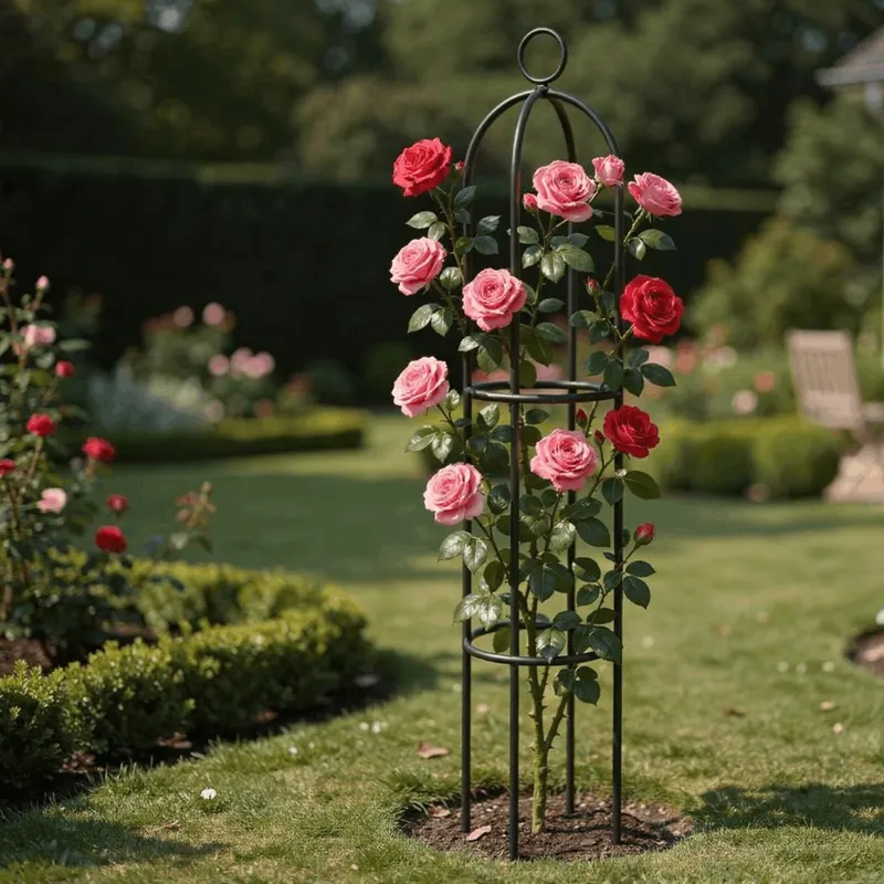 Pergola Ogrodowa Metalowa Na Róże GARDIVA Erlan 150 cm - Czarna