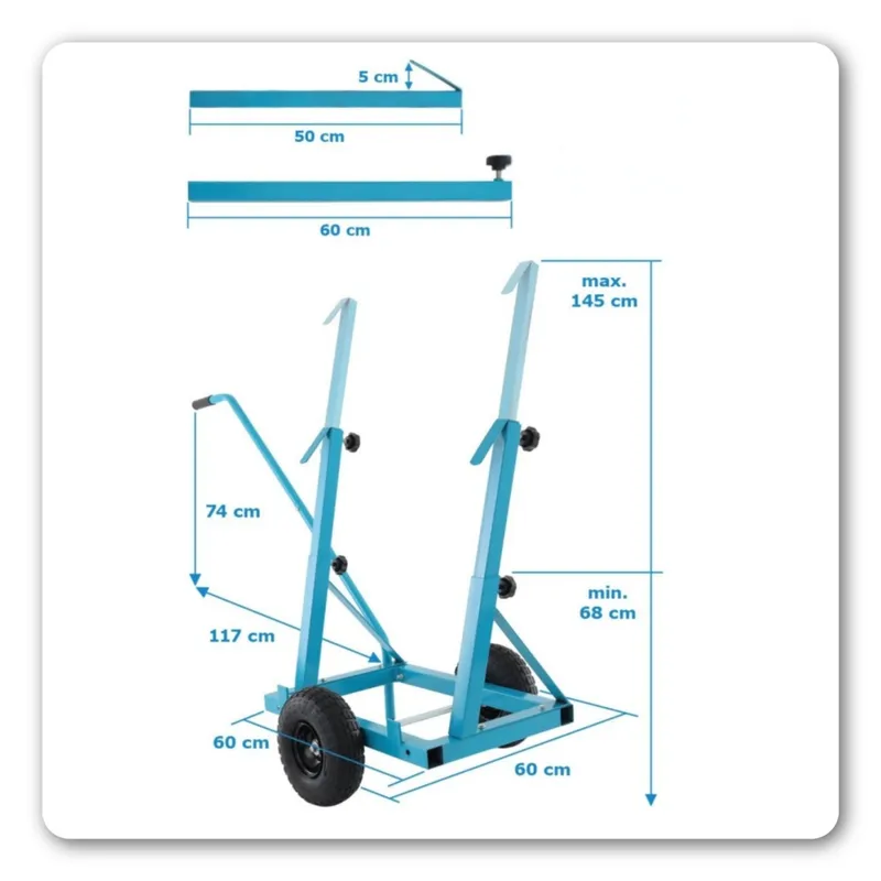 Wózek Transportowy Do Płyt Stalowy Regulowany 200 kg SELLTEO Cedar
