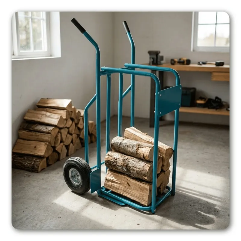 Wózek Transportowy Do Drewna Stalowy SELLTEO Rave 71 x 60 x 120 cm - Niebieski
