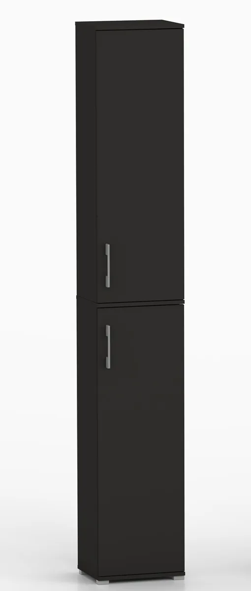 Szafa Biurowa POLA 215 - 2D 40 cm Czarna. Regał Z Półkami
