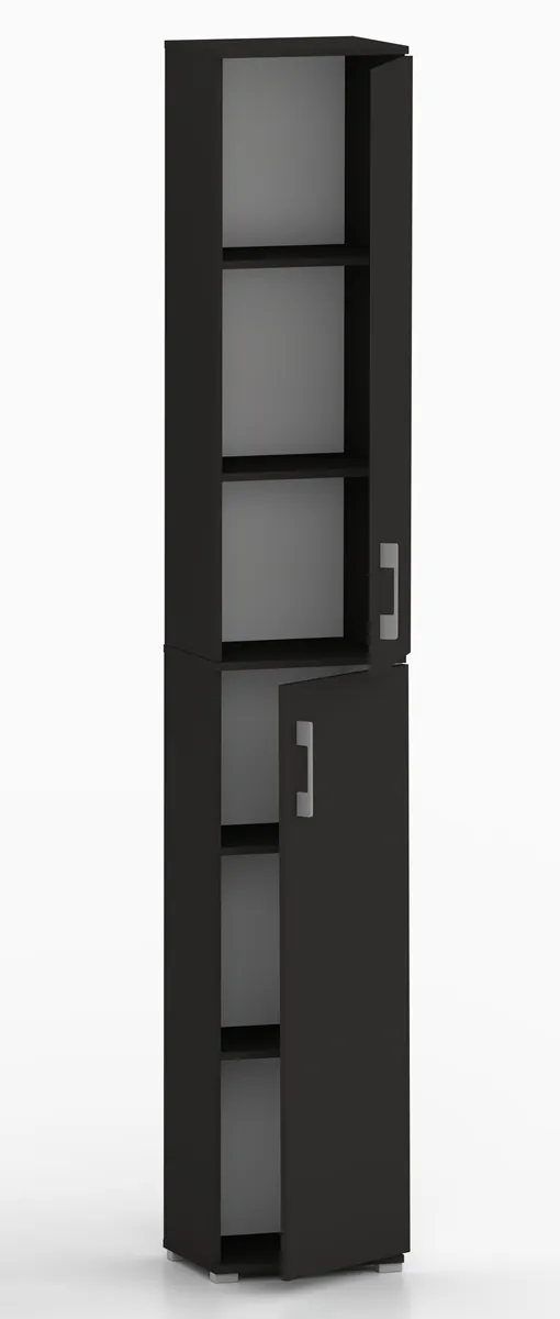 Szafa Biurowa POLA 215 - 2D 40 cm Czarna. Regał Z Półkami