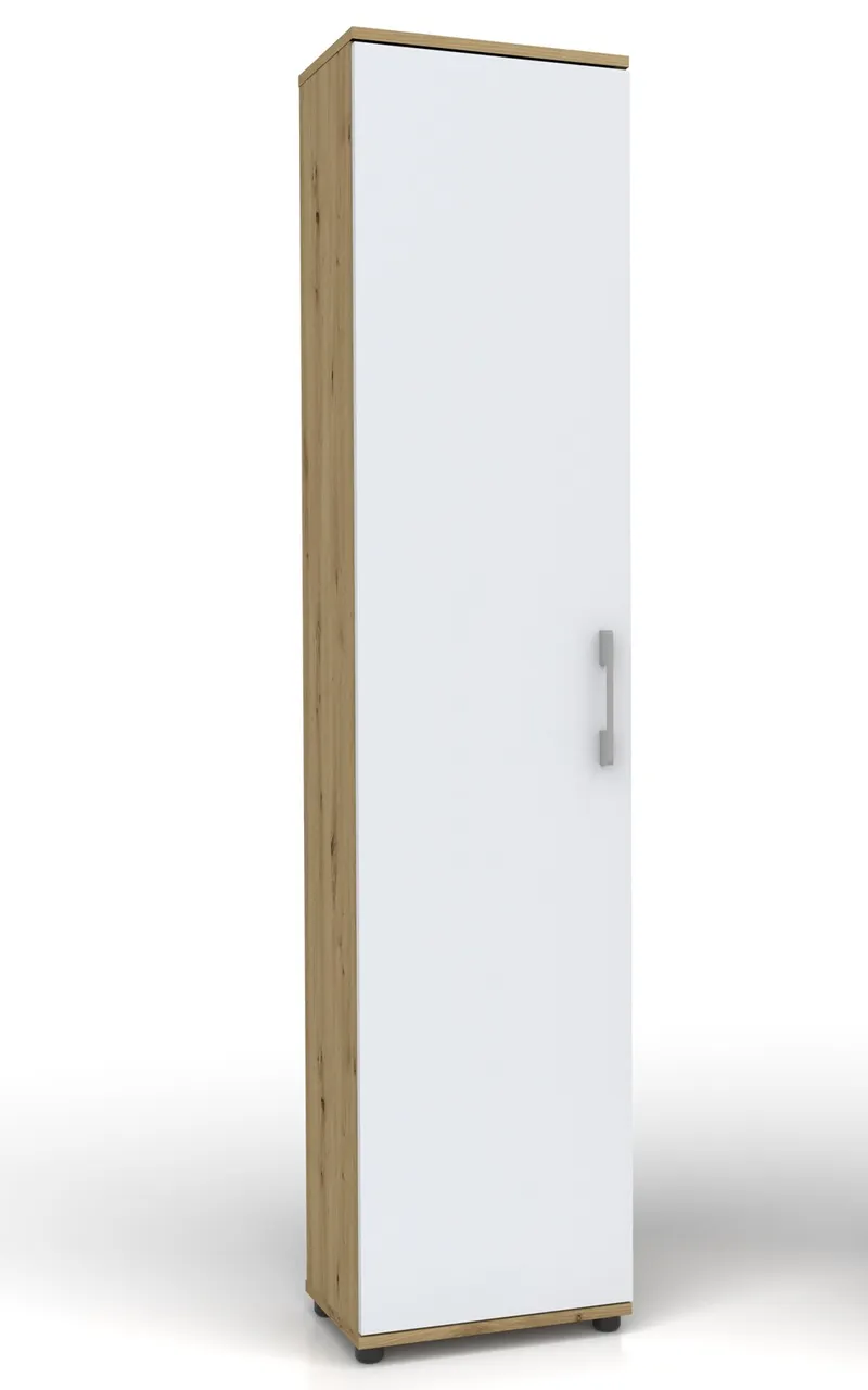 Regał G 30 1D Dąb Artisan Z Białymi Drzwiami