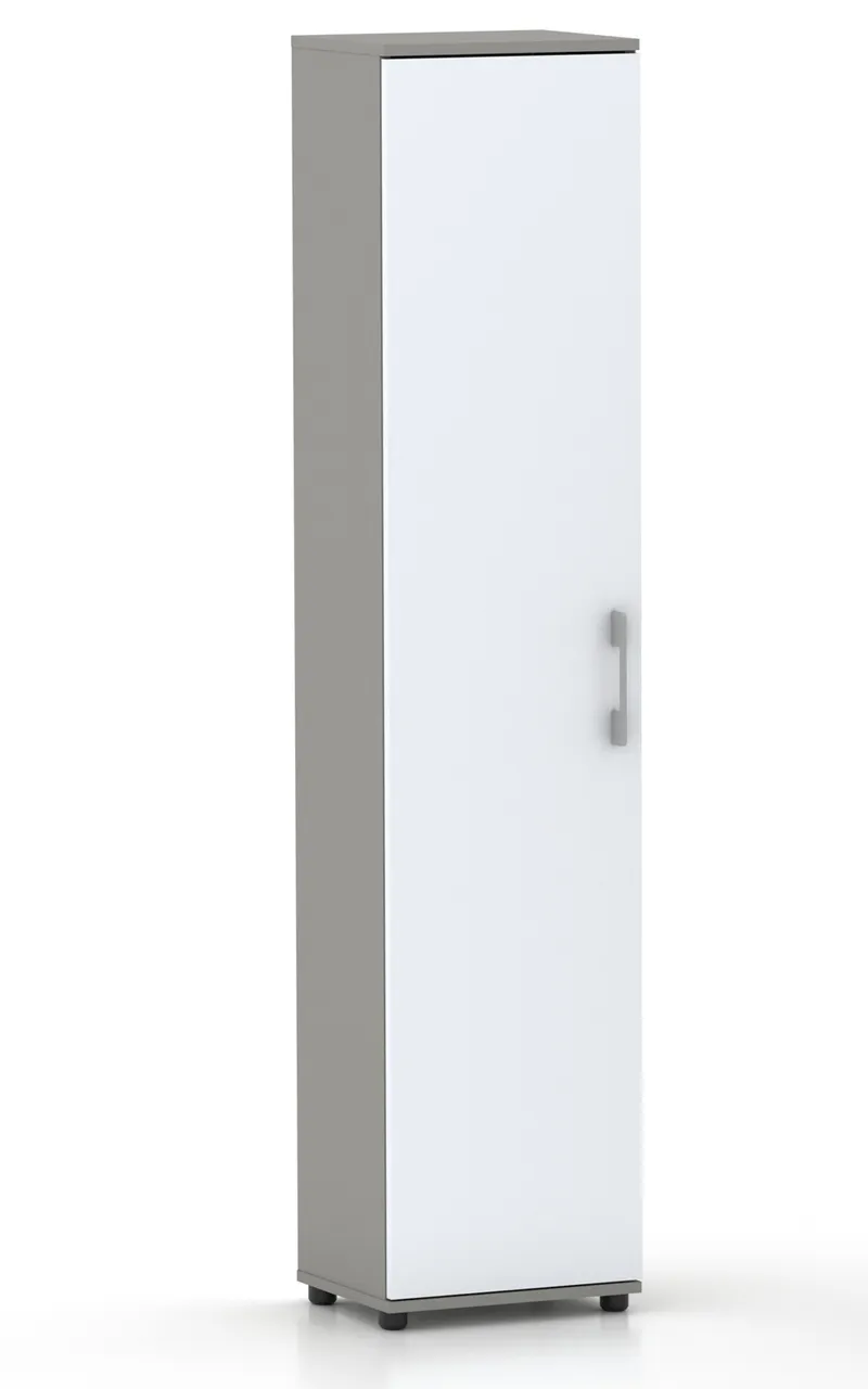 Regał G 30 1D Z Białym Frontem - Szary
