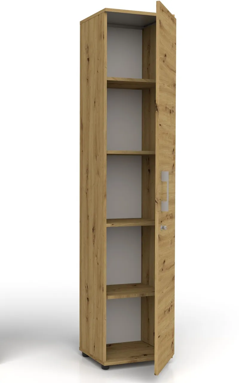 Szafa Biurowa Regał G 30 1D Dąb Artisan Z Zamkiem RODO