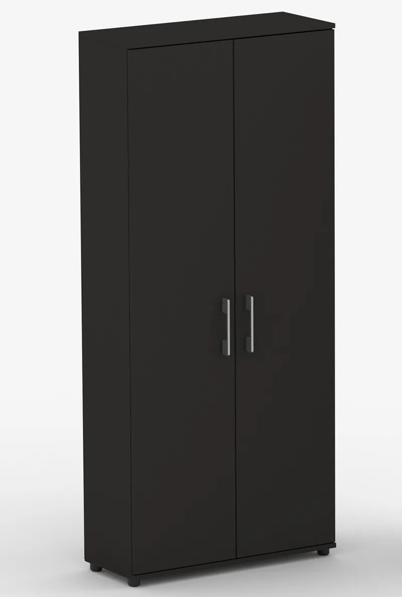 Szafa Biurowa Regał G 80 2D 80 cm, 5 Półek Czerń Aksamitna - Czarna