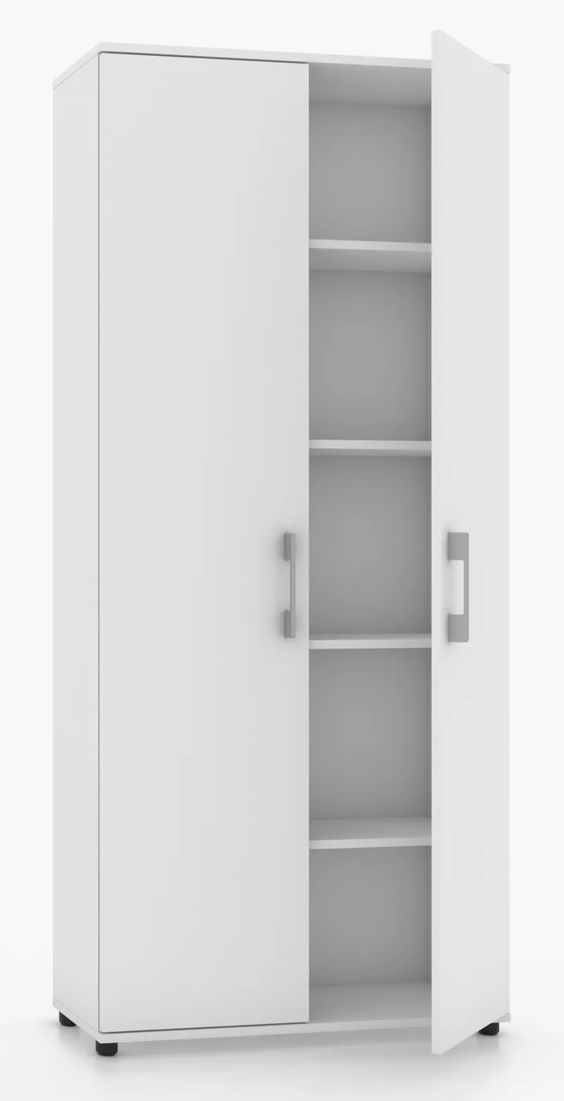 Szafa Biurowa Regał G 80 2D 80 cm, 5 Półek - Biała